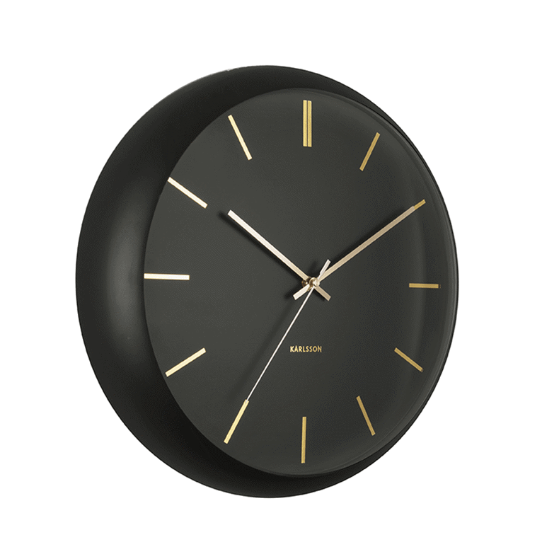 Present Time Wall Clock Globe Black